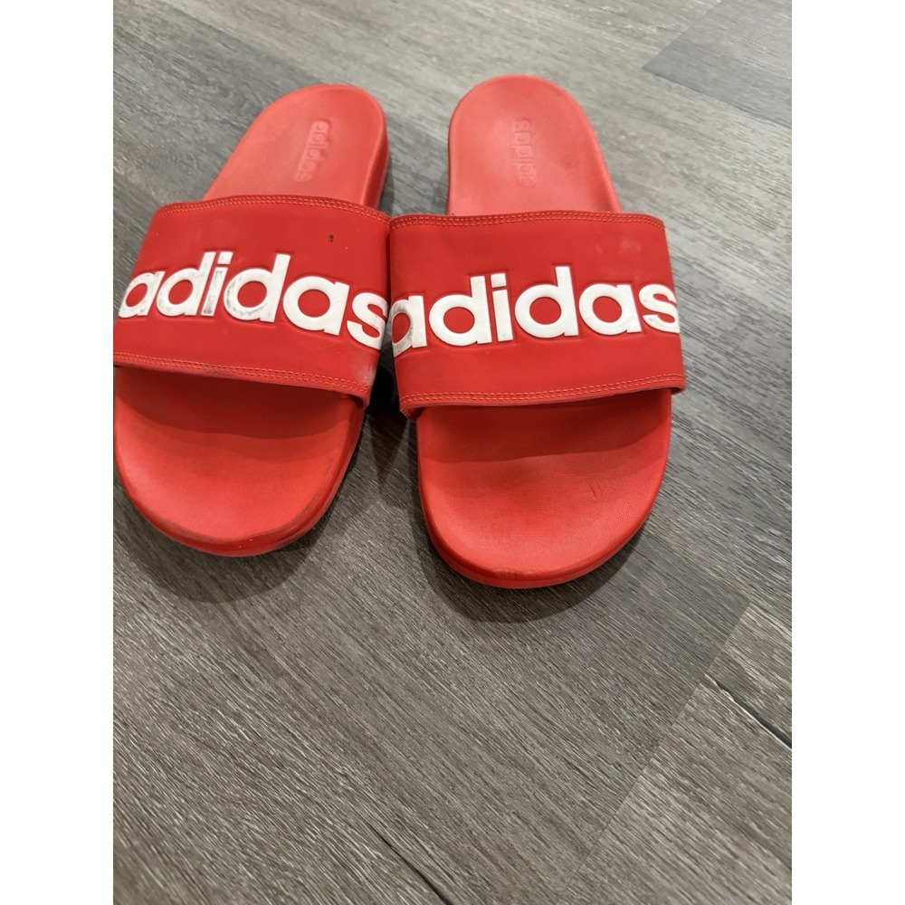 Adidas Men's Size 12 Red Slides‎